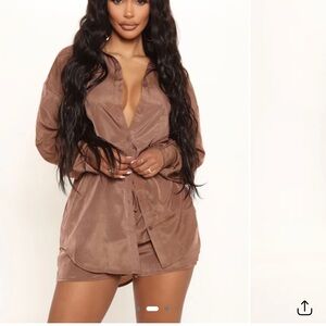 Fashion Nova Brown Women's Shorts Set